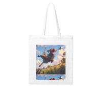 YYHHAOFA Dog chasing birds Prints Woman Canvas Tote Bag Strong and durable for traveling, shopping, Daily One Size