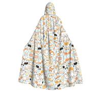 YYHHAOFA Dog Prints Hooded Cloak Throw for Cosplay - Long Sleeves, Durable Festival Layer