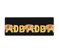 YYHHAOFA Dog Sleeping On Letters Printed Extra Large Mouse Pad, Computer Office Anti Slip Gaming Keyboard Thickened Version 12x31.5in