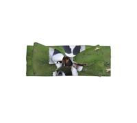YYHHAOFA Dogs playing on the lawn Prints Baby Bow Throw - Soft & Stretchy Nylon-Spandex Headband for Newborns 0-6 Months - Ideal Shower Gift