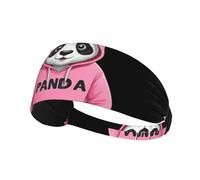 YYHHAOFA Doodle Pink Sweatshirt Panda Pattern Sports Headband for Women Sweat Proof Bandeau Summer Elastic Band