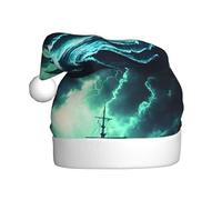 YYHHAOFA Doomsday Sea Monster Ship Pattern Christmas Hat for Adult Making It a Fun and Durable Gift for Men and Women