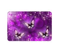 YYHHAOFA Doormat The purple butterfly Prints 16x24in Anti-slip and easy to clean Suitable for front door, bedroom, living room, bathroom