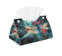 YYHHAOFA Dragonfly On The Flower Prints High-grade Long Tissue Box Cover