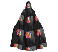 YYHHAOFA Dream Balloon Pattern Halloween Adult Hooded Cape Men'S And Women'S Clothing Mantle Role-Playing