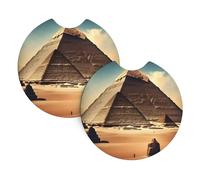 Yyhhaofa Dreaming Of The Pyramids Of Khufu Pattern Car Interior Cup Holder Pad 2 Pc Waterproof & Quick Drying, Protects Against Spills & Scratches