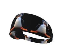 YYHHAOFA Drooling Penguin Pattern Sports Headband for Women Sweat Proof Bandeau Summer Elastic Band