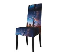 YYHHAOFA Dubai Sidewinder Tower Printed dining chair cover is easy to disassemble and made of high resilience fabric that is wear-resistant