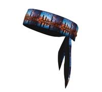 YYHHAOFA Dubai Sidewinder Tower Printed Sports headscarf, sweat absorbing and breathable, motion headband, double-sided kerchief