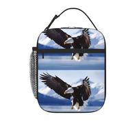 YYHHAOFA Eagle Prints Portable Handheld Insulated Lunch Bag Suitable for Students to Work and Travel