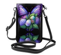 YYHHAOFA Easter Eggs In The Butterfly Bush Pattern Small Leather Women'S Crossbody Flip Phone Bag, Waterproof And Durable