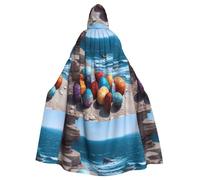 YYHHAOFA Easter Eggs On The Coast Pattern Halloween Adult Hooded Cape Men'S And Women'S Clothing Mantle Role-Playing