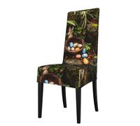 YYHHAOFA Easter Treasures in the Garden Printed dining chair cover is easy to disassemble and made of high resilience fabric that is wear-resistant