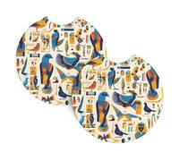 YYHHAOFA Egypt Hieroglyphics Prints Car Coasters 2 Pack - Durable, Waterproof, and Stylish Cup Holder Protection