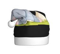 YYHHAOFA Elephant sitting on a mushroom Pattern Christmas Hat for Adult Soft, Lightweight, and Fluffy Design for Men and Women