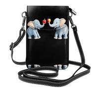 YYHHAOFA Elephants Fighting For The Apple Pattern Small Leather Women'S Crossbody Flip Phone Bag, Waterproof And Durable