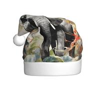 YYHHAOFA Elephants in the Forest Pattern Christmas Hat for Adult Making It a Fun and Durable Gift for Men and Women