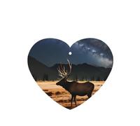 YYHHAOFA Elk in the meadow Prints Heart Shape Car Air Fresheners Cards Set of 6 Pieces : Hanging Scented Cards for bedroom Bathroom Car Interior Decor