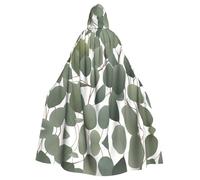 YYHHAOFA Eucalyptus Leaves Pattern Halloween Adult Hooded Cape Men'S And Women'S Clothing Mantle Role-Playing