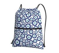 YYHHAOFA Evil eyes Prints Drawstring Zipper Backpack - Lightweight Water-Resistant Gym Duffel Bag with Pocket for Travel Sports Yoga