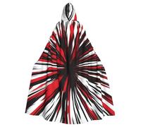 YYHHAOFA Explosion Burst Red Black Printing Halloween Adult Hooded Cape Cloak For Role-Playing, Stage Costumes, Parties Easy Care