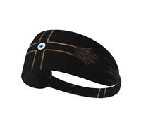 YYHHAOFA Eyes Behind The Cross Pattern Sports Headband for Women Sweat Proof Bandeau Summer Elastic Band