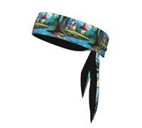 YYHHAOFA Fairytale Town Picture Sports headscarf, sweat absorbing and breathable, motion headband, double-sided kerchief