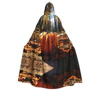 YYHHAOFA fall pumpkin Prints Halloween Adult Hooded Cloak for Party Decoration Cosplay Costumes Stage Masquerade