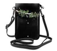 YYHHAOFA Falling Snow On Pine Branches Pattern Small Leather Women'S Crossbody Flip Phone Bag, Waterproof And Durable
