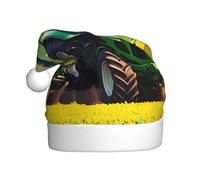YYHHAOFA Farm Tractor Harvest Printed Christmas Hat for Adult Soft and Fluffy Brim, Lightweight Comfort