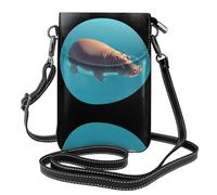 YYHHAOFA Fat Hippopotamus Floating In The Water Pattern Small Leather Women'S Crossbody Flip Phone Bag, Waterproof And Durable