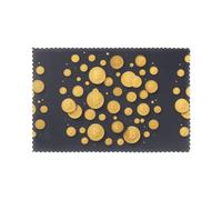 YYHHAOFA Filled with Gold Coins Prints Placemats Set of 6 12x18in - Create Cozy Table Settings for Everyday Moments & Special Gatherings