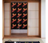 YYHHAOFA Fire phoenix flying in the starry sky Pattern Door curtain partition splicing privacy protection suitable for kitchen, bathroom, room 34x56in