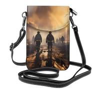 YYHHAOFA Firefighters Fighting Fires Pattern Small Leather Women'S Crossbody Flip Phone Bag, Waterproof And Durable