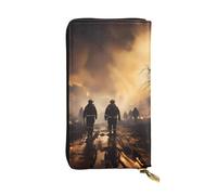 YYHHAOFA Firefighters fighting fires Printing Leather long clutch wallet : Comfortable, lightweight, waterproof, durable 7.48 x 4.13 in, Black, One Size