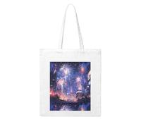 YYHHAOFA Fireworks in the city at night Prints Woman Canvas Tote Bag Strong and durable for traveling, shopping, Daily One Size