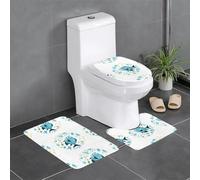 YYHHAOFA Fish in The Fragments Pattern Three Piece Set of Bathroom Floor mats, Bathroom Shower mats, Anti Slip Quick Drying