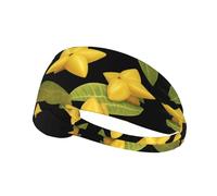 YYHHAOFA Five-Pointed Star Carambola Pattern Sports Headband for Women Sweat Proof Bandeau Summer Elastic Band