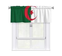 YYHHAOFA Flag of Algeria Printed Short Curtains with Valance Rod 54x18in - Curtain Valance Kitchen Bathroom Laundry Room Studio - Home Decor