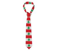 YYHHAOFA Flag of Lebanon Picture Men's tie classic style suit cravat suitable for holidays and work
