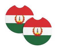 YYHHAOFA Flag of Mahabad Prints Car Coasters 2 Pack - Durable, Waterproof, and Stylish Cup Holder Protection