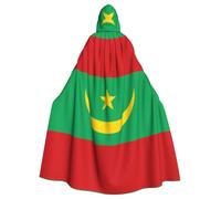 YYHHAOFA Flag Of Mauritania Pattern Halloween Adult Hooded Cape Men'S And Women'S Clothing Mantle Role-Playing
