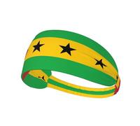 YYHHAOFA Flag of Sao Tome and Principe Pattern Sports Headband for Women Sweat Proof Bandeau Summer Elastic Band