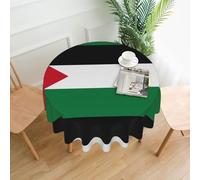 YYHHAOFA Flag of the State of Palestine Prints Round Decorative Tablecloth 60in - Elevate Your Dining Experience with a Waterproof & Wrinkle-Resistant Throw