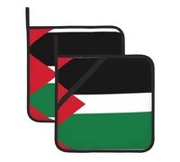 YYHHAOFA Flag of the State of Palestine Prints Square Hot Pads for Kitchen - Waterproof Trivets & Pot Covers - Thick, Heat Resistant Layers for Oven, Grill & Everyday Cooking (2-Pack)