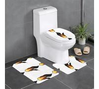 YYHHAOFA Flame Burning in The Darkness Pattern Three Piece Set of Bathroom Floor mats, Bathroom Shower mats, Anti Slip Quick Drying