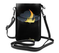 YYHHAOFA Flame Under The Dark Clouds Pattern Small Leather Women'S Crossbody Flip Phone Bag, Waterproof And Durable