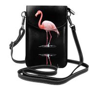 YYHHAOFA Flamingo Gently Touching The Water Pattern Small Leather Women'S Crossbody Flip Phone Bag, Waterproof And Durable
