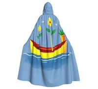 YYHHAOFA Flower Boat Printed Halloween Adult Hooded Cloak is a super large, comfortable, and durable cloak