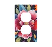 YYHHAOFA Flower Diamond Painting Printed Double Socket Wall Panel Decorative is Durable and Suitable for Socket Light Switch Accessories 4.5x2.76in